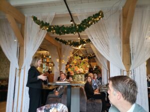 Presenting at the 2024 lunch is CETA Champion and Former Minister of Foreign Trade and Development, Ms. Liesje Schreinemacher.