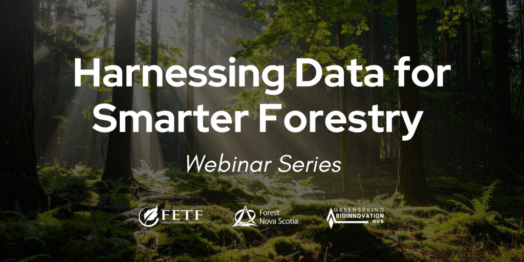 Picture of a forest with text announcing the webinar series